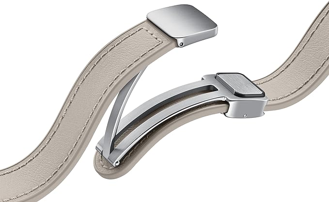 Samsung Galaxy Watch6 D-Buckle Hybrid Leather Band (Slim, S/M) Etoupe