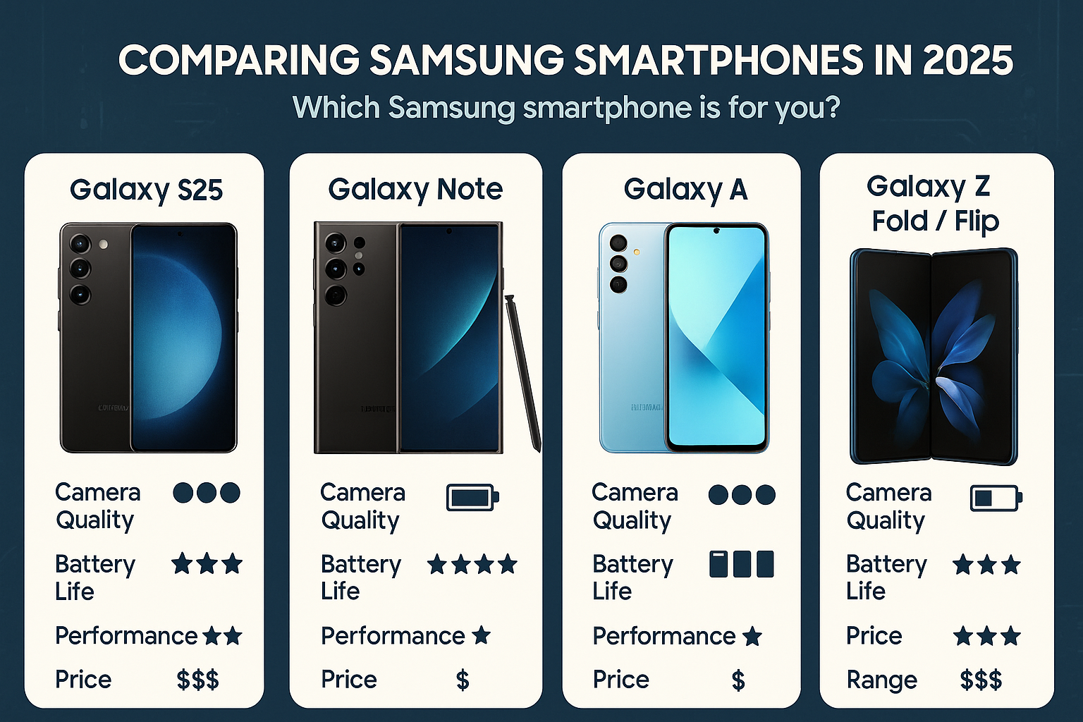 Comparing Samsung Smartphones in 2025 - Which Samsung Smartphone is for you?
