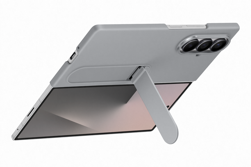 Samsung Galaxy Fold7 Silicone Grip Case with Stand Gray