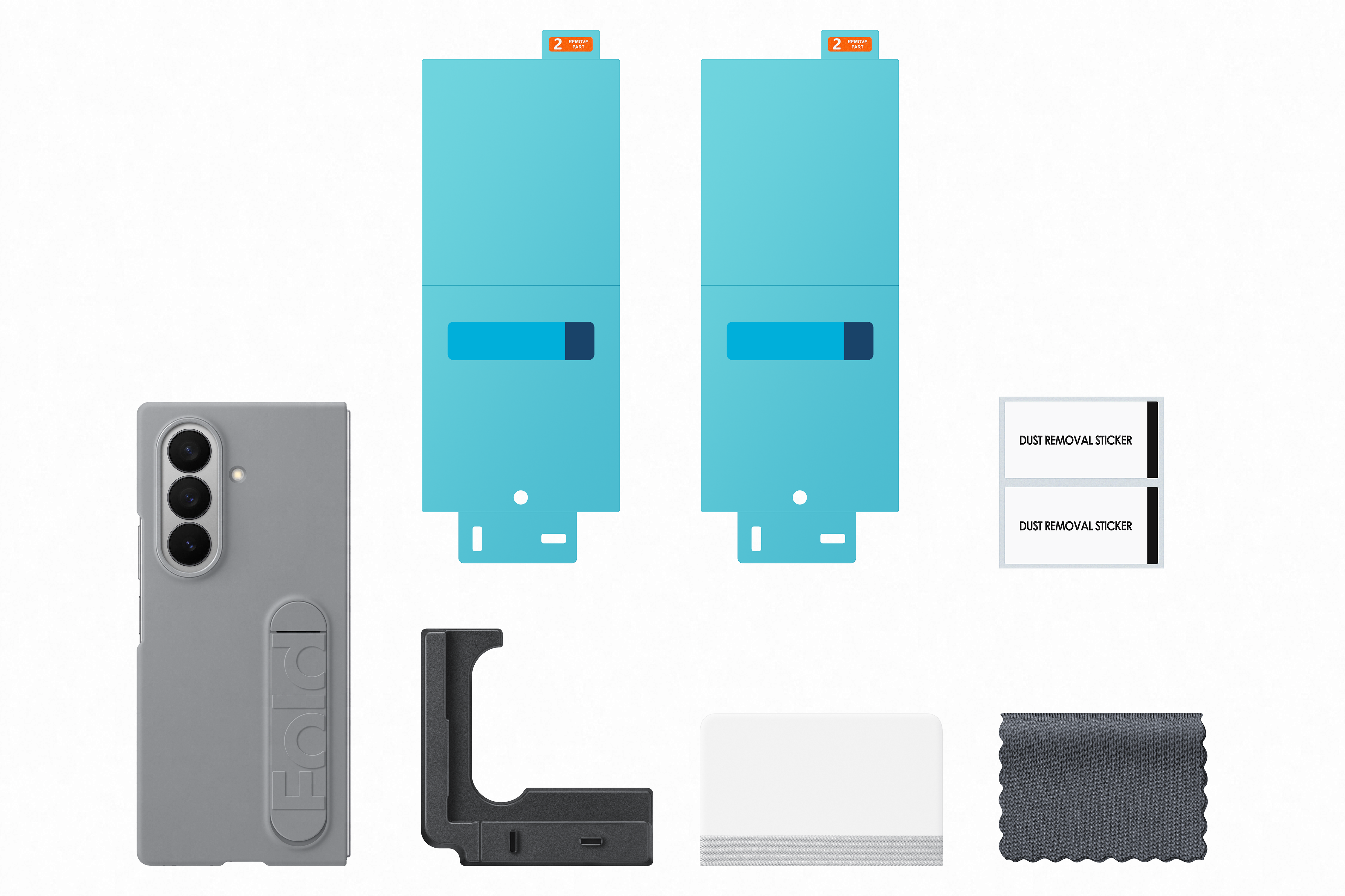 Samsung Galaxy Fold7 Silicone Grip Case with Stand Gray