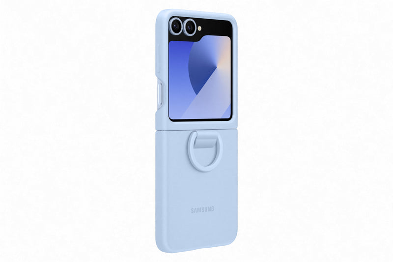 Samsung Galaxy Flip6 Silicone Case with Ring Blue