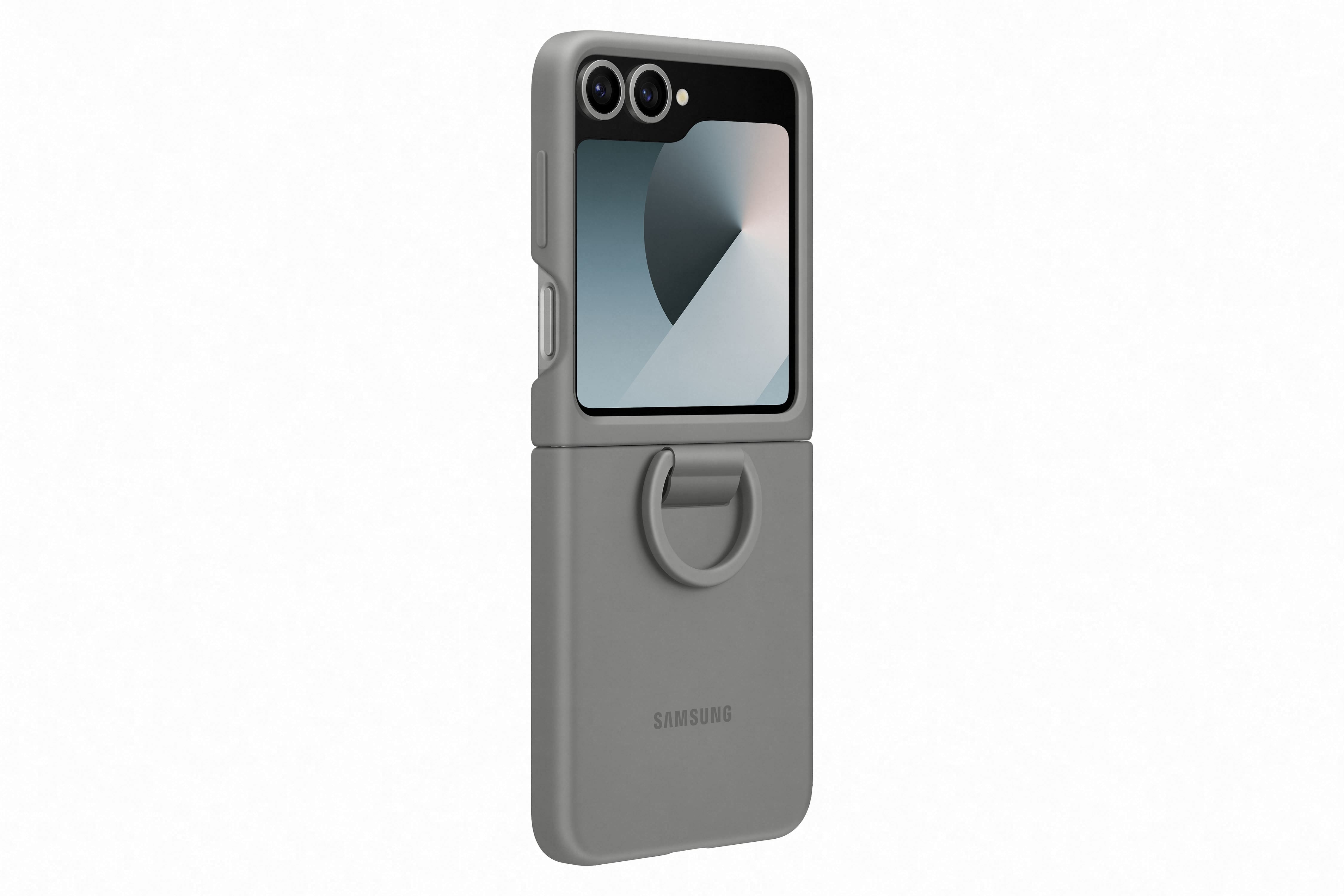 Samsung Galaxy Flip6 Silicone Case with Ring Gray