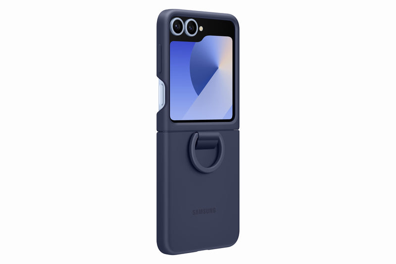 Samsung Galaxy Flip6 Silicone Case with Ring Dark Blue