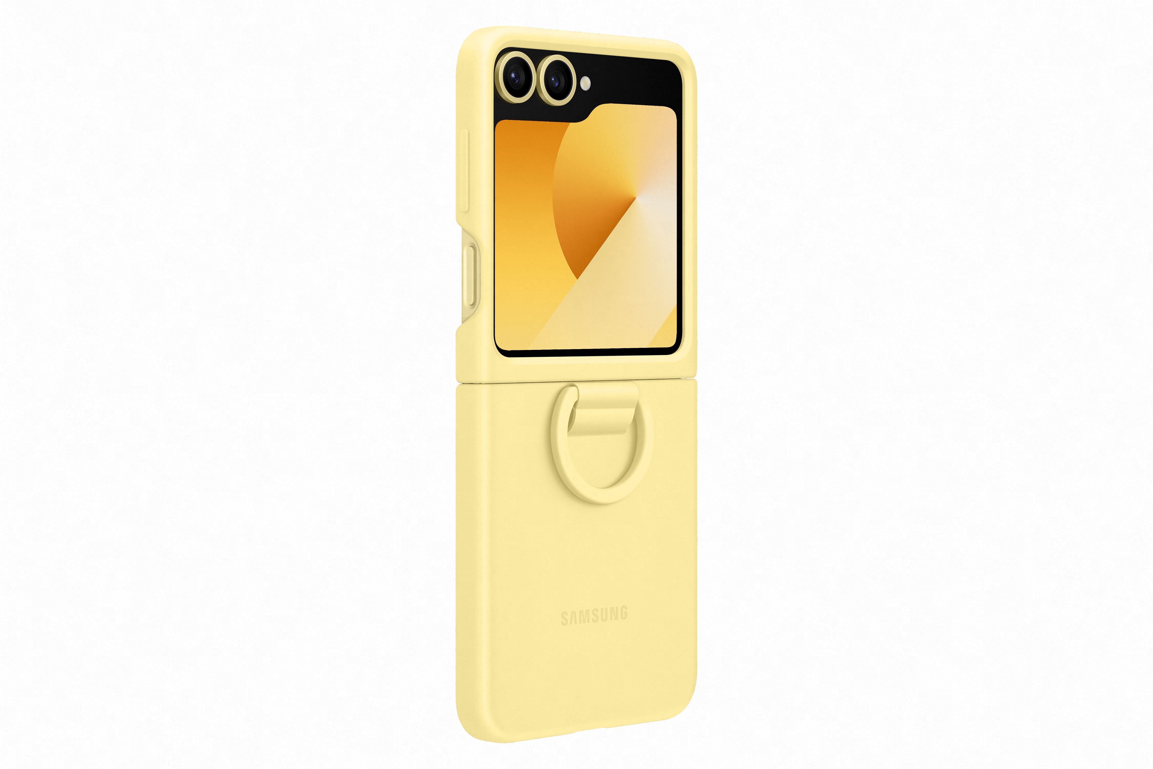 Samsung Galaxy Flip6 Silicone Case with Ring Yellow