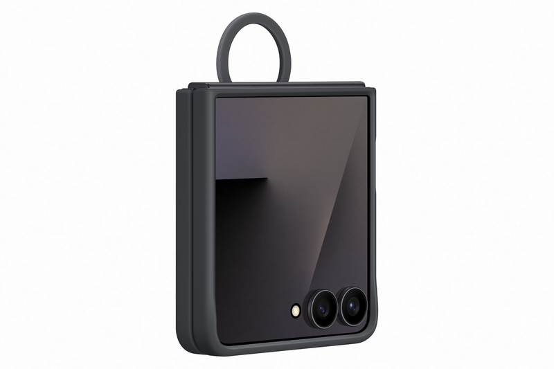 Samsung Galaxy Flip7 Ring Case Silicone Black