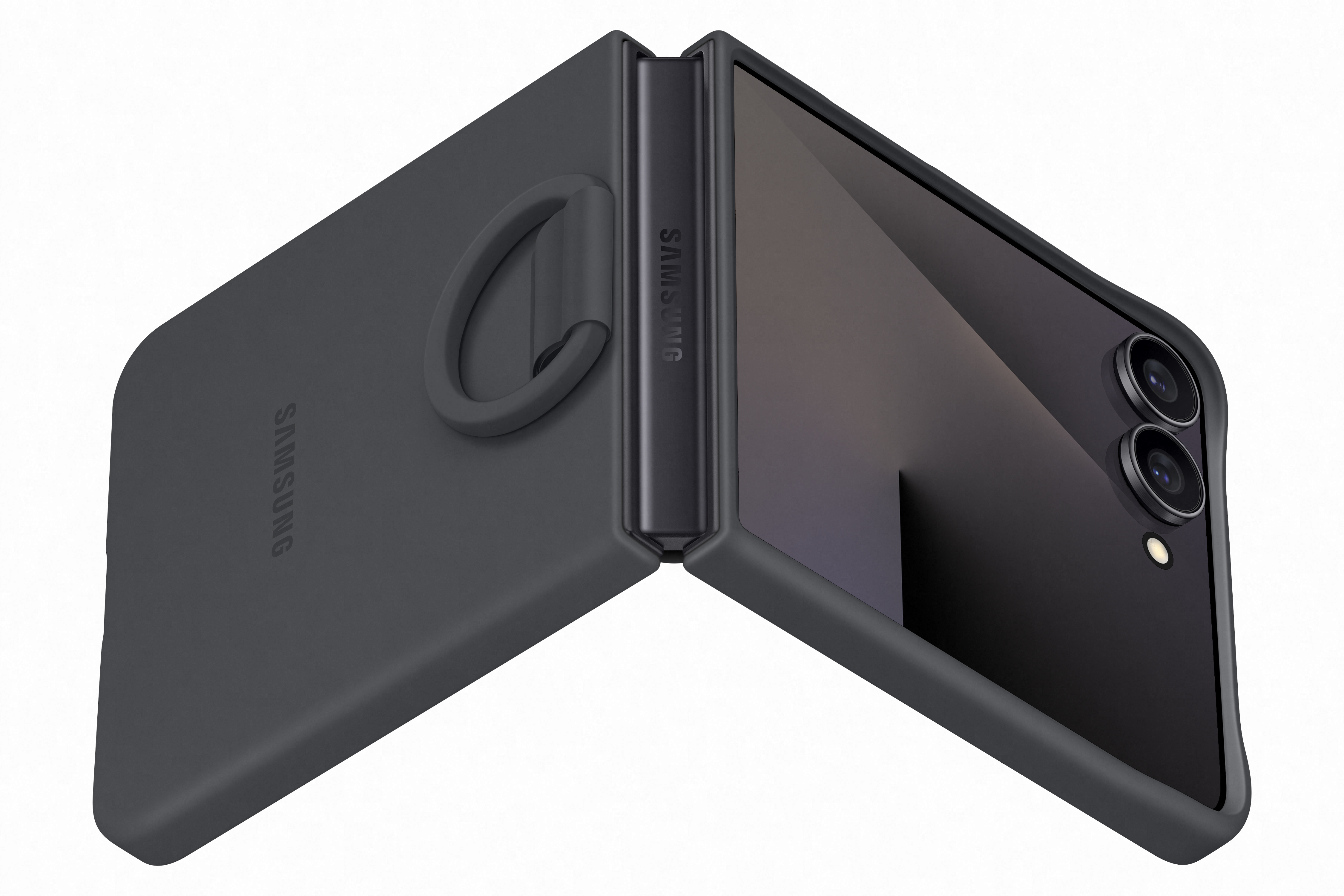 Samsung Galaxy Flip7 Ring Case Silicone Black