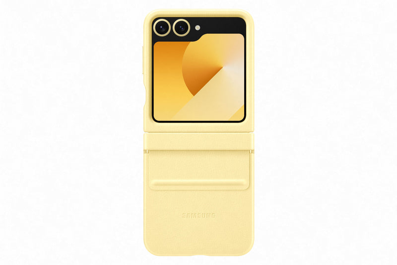 Samsung Galaxy Flip6 Flap Vegan Leather Case Yellow