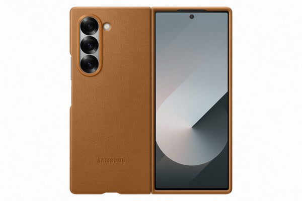 Samsung Galaxy Fold6 Vegan Leather Case Brown