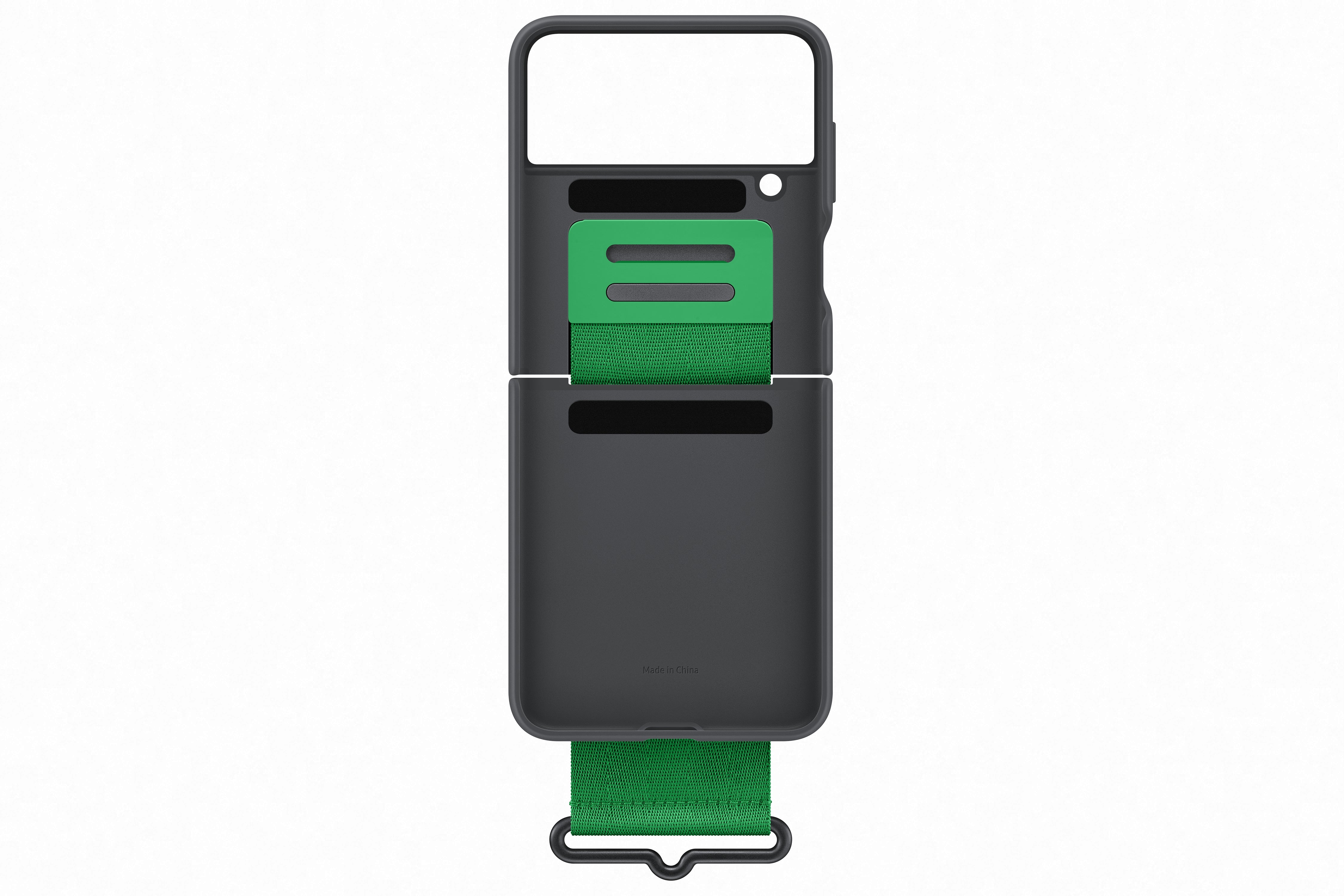 Samsung Galaxy Flip 4 Silicone Cover with Strap Black