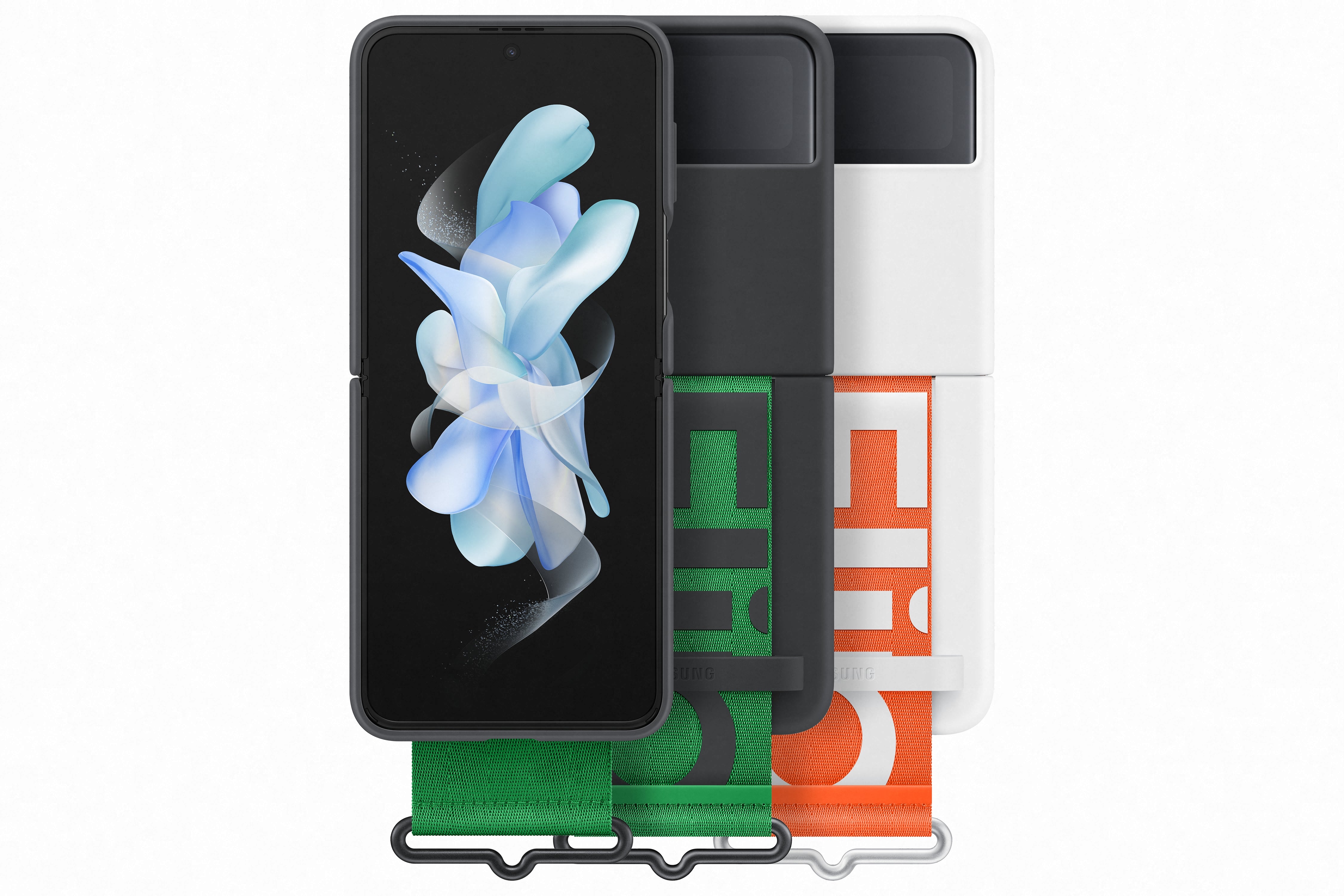 Samsung Galaxy Flip 4 Silicone Cover with Strap Black