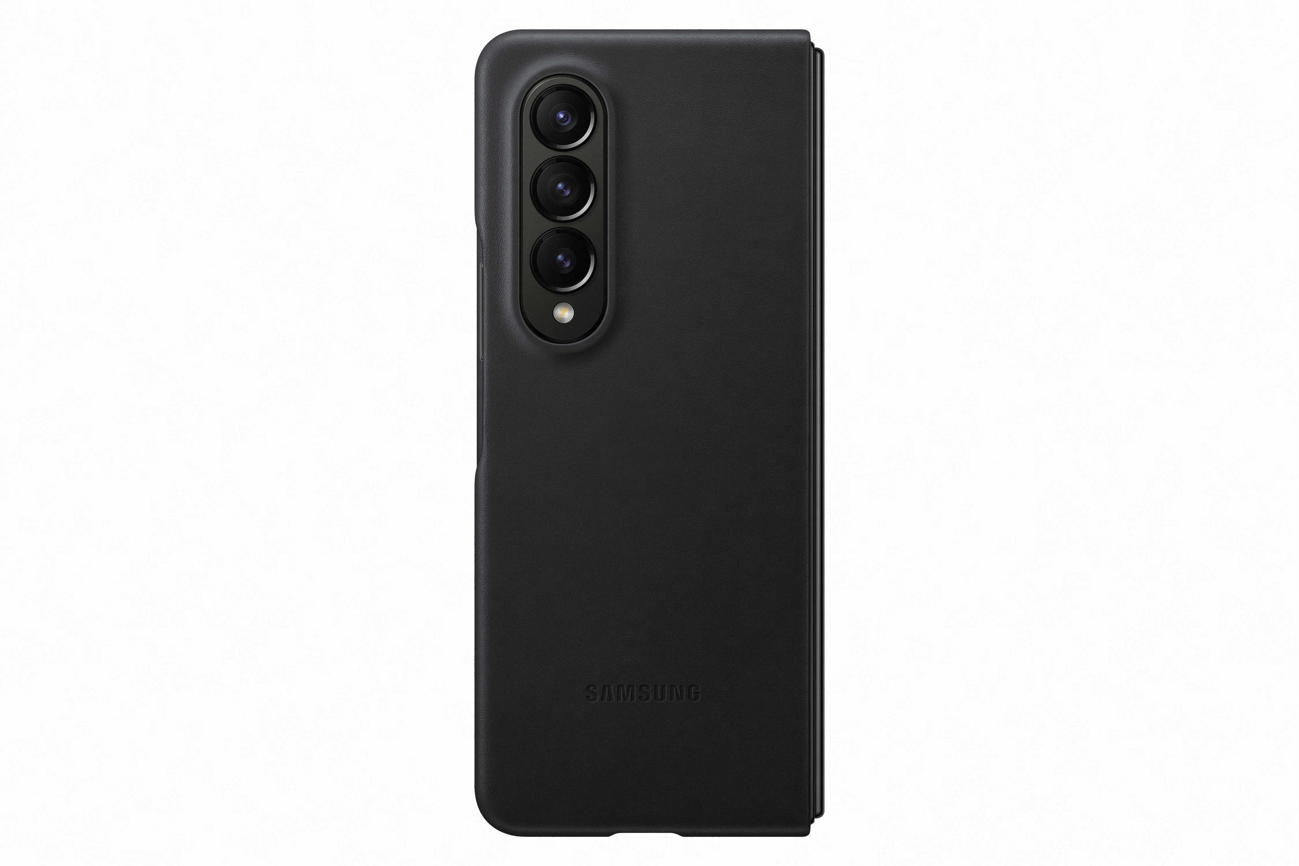 Samsung Galaxy Fold 4 Leather Cover Black