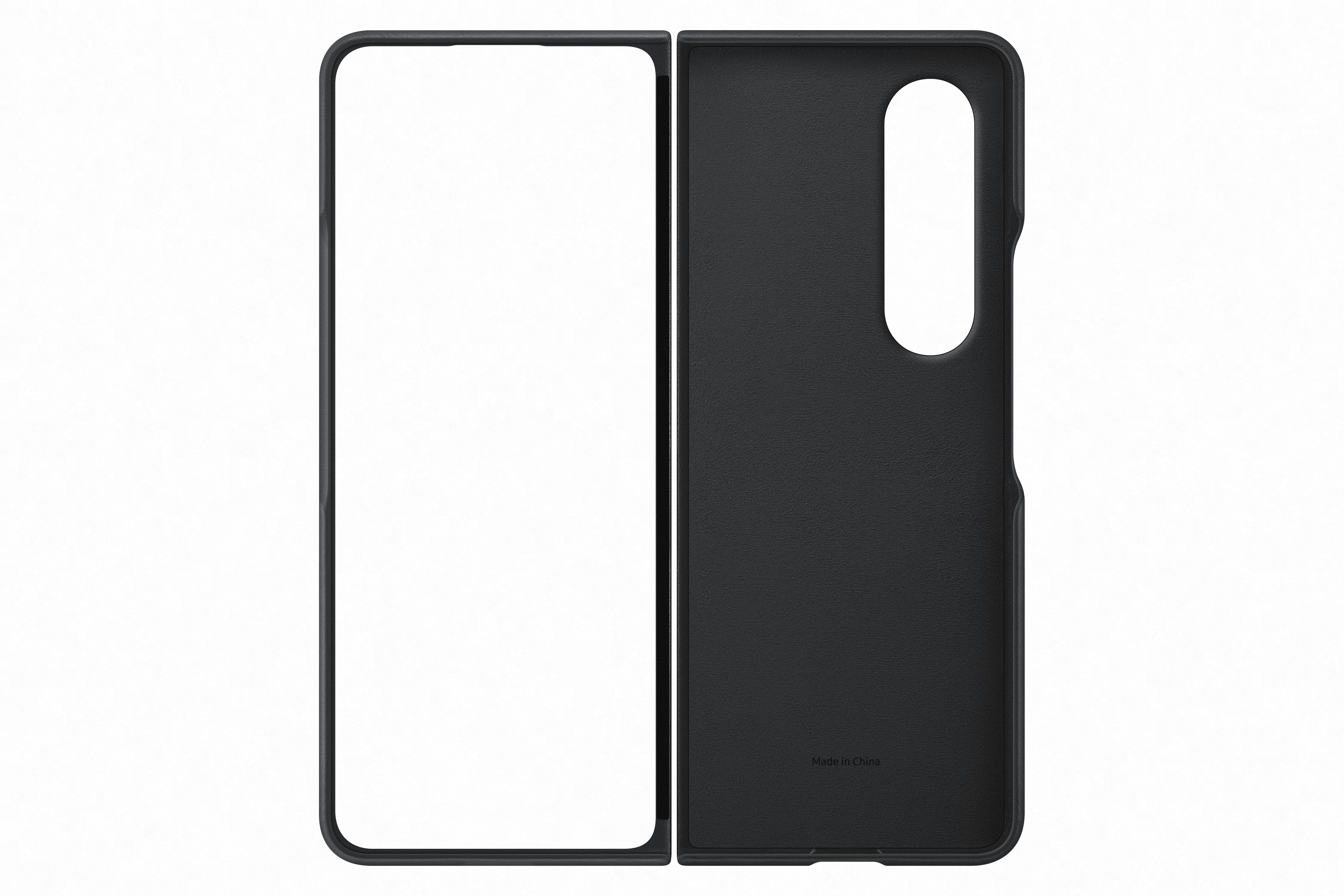 Samsung Galaxy Fold 4 Leather Cover Black