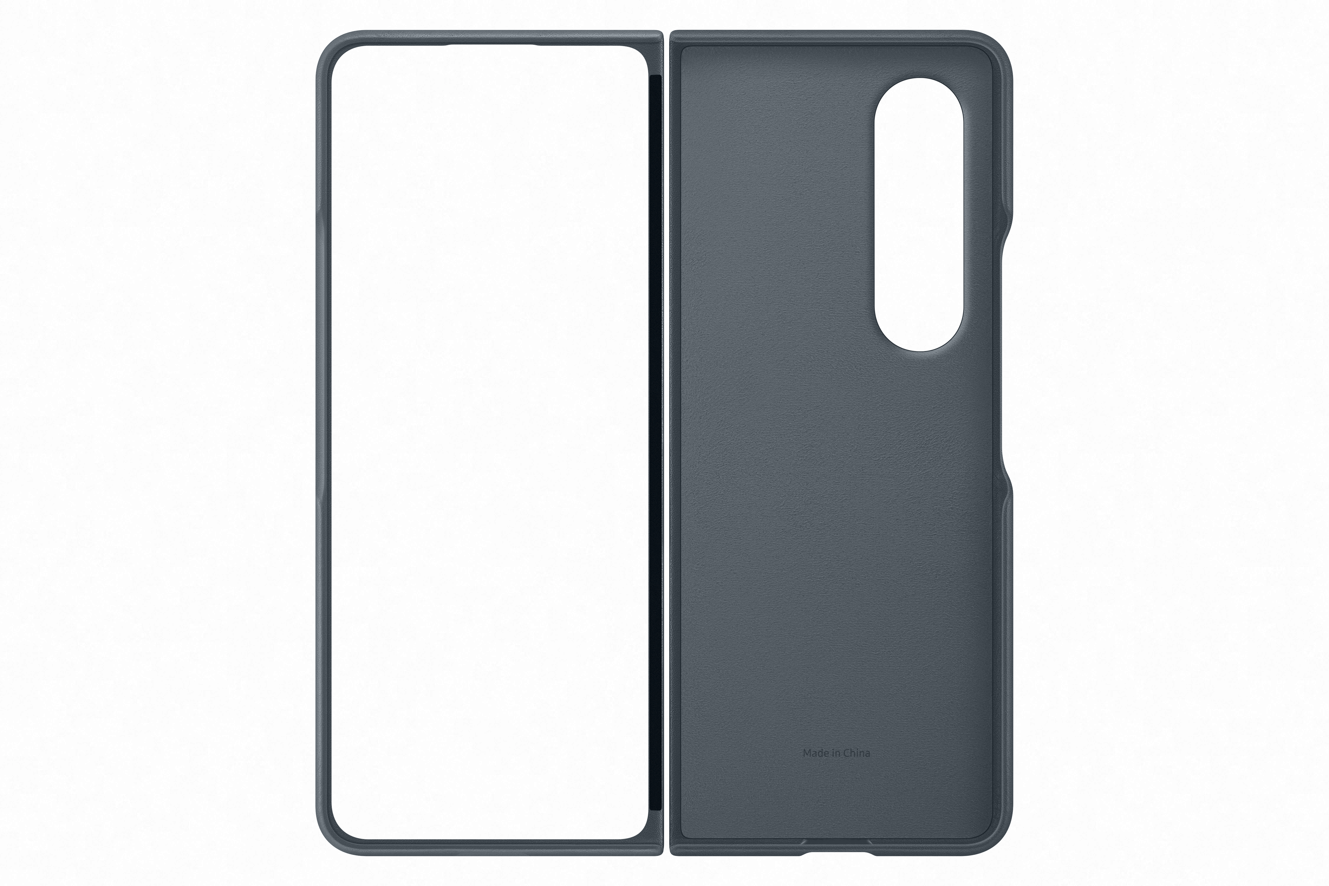 Samsung Galaxy Fold 4 Leather Cover Graygreen